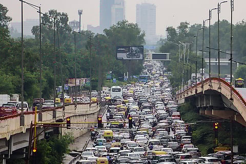 Weather: Traffic jam due to rains in Delhi
